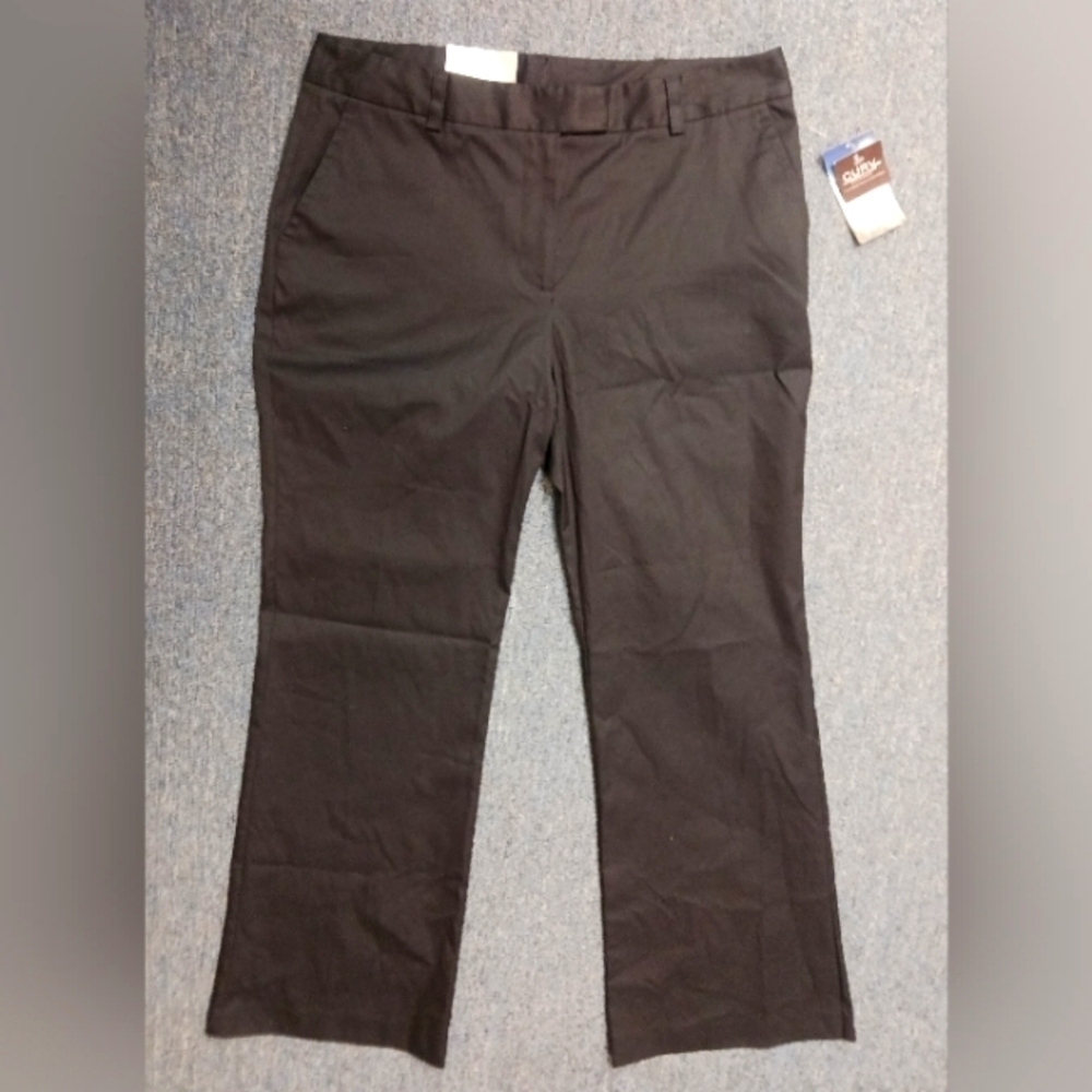 Repreve Black Flat Front Chino Slacks Size 14